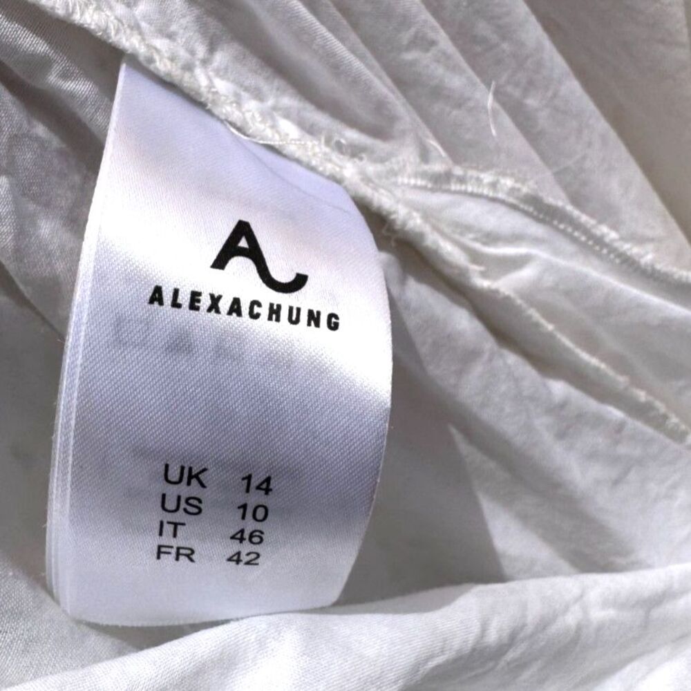 RARE Alexa Chung White Cotton Eyelt Fluttr Cape Midi Dress SZ EU 14 = US 10 2017 - Picture 9 of 16